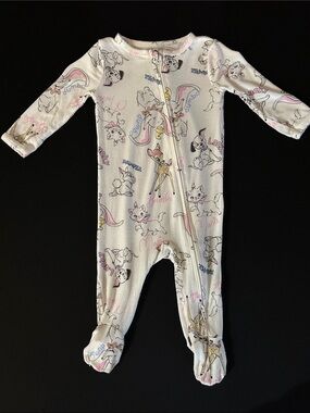 Disney Cream Footed One-Piece with Character Prints